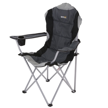 Kruza Camping Chair with Storage Bag Black Seal Grey