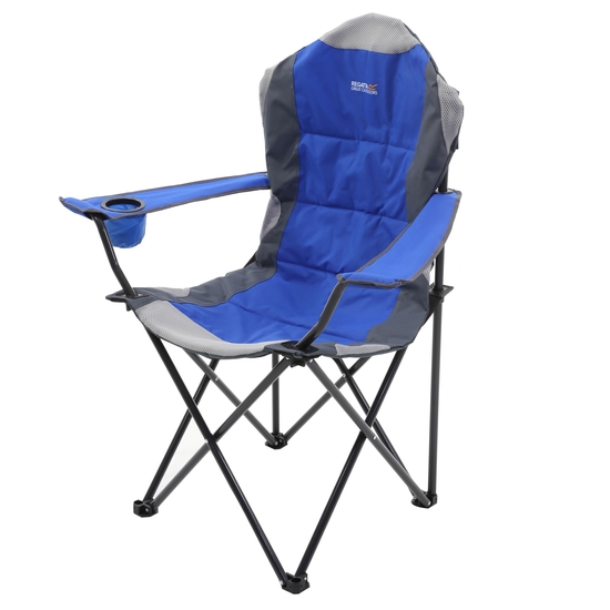 Chaise de camping pliable et rembourrée Kruza Bleu