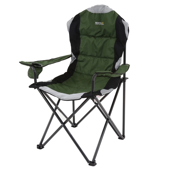 Chaise de camping pliable et rembourrée Kruza Vert