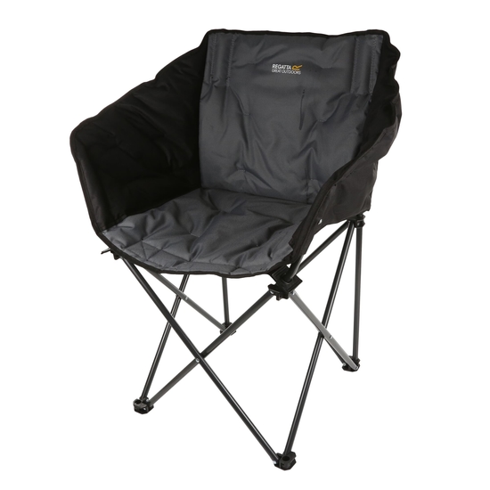 Navas Camping Chair with Storage Bag Black Seal Grey 
