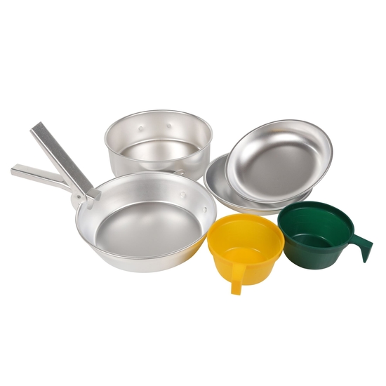 Compact Stainless Steel Cook Set with Storage Bag Silver 
