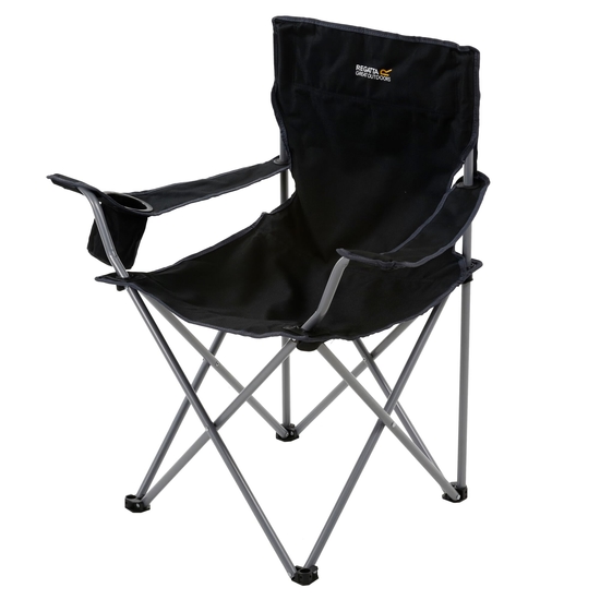 Isla Lightweight Folding Camping Chair Black Seal Grey 