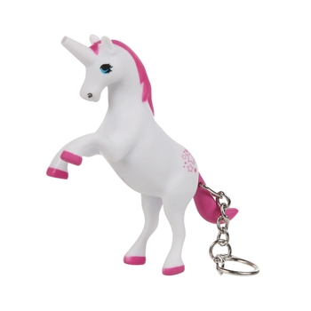 Animal Torch Keyring Unicorn White Pink