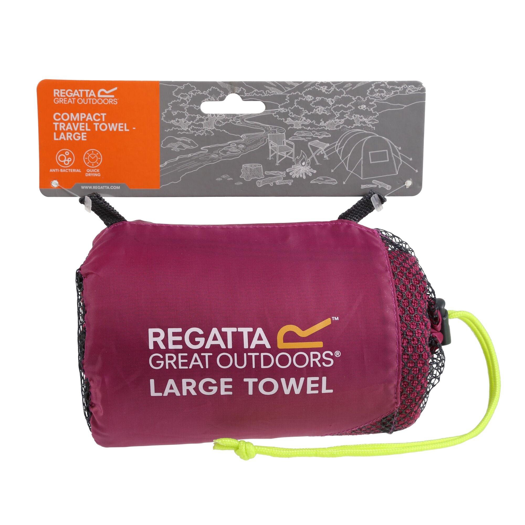 Regatta Compact Large Travel Towel Unisex Pink