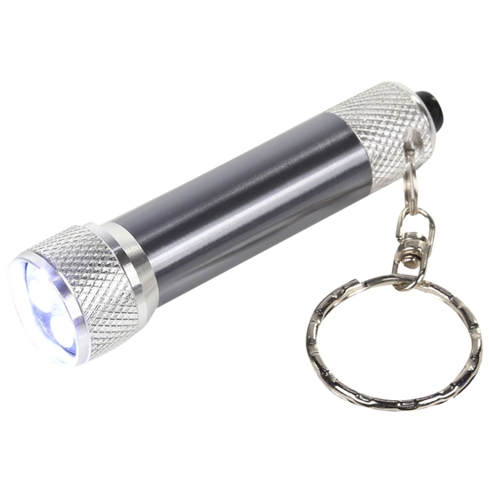 Taschenlampe mit Schlüsselring Silber