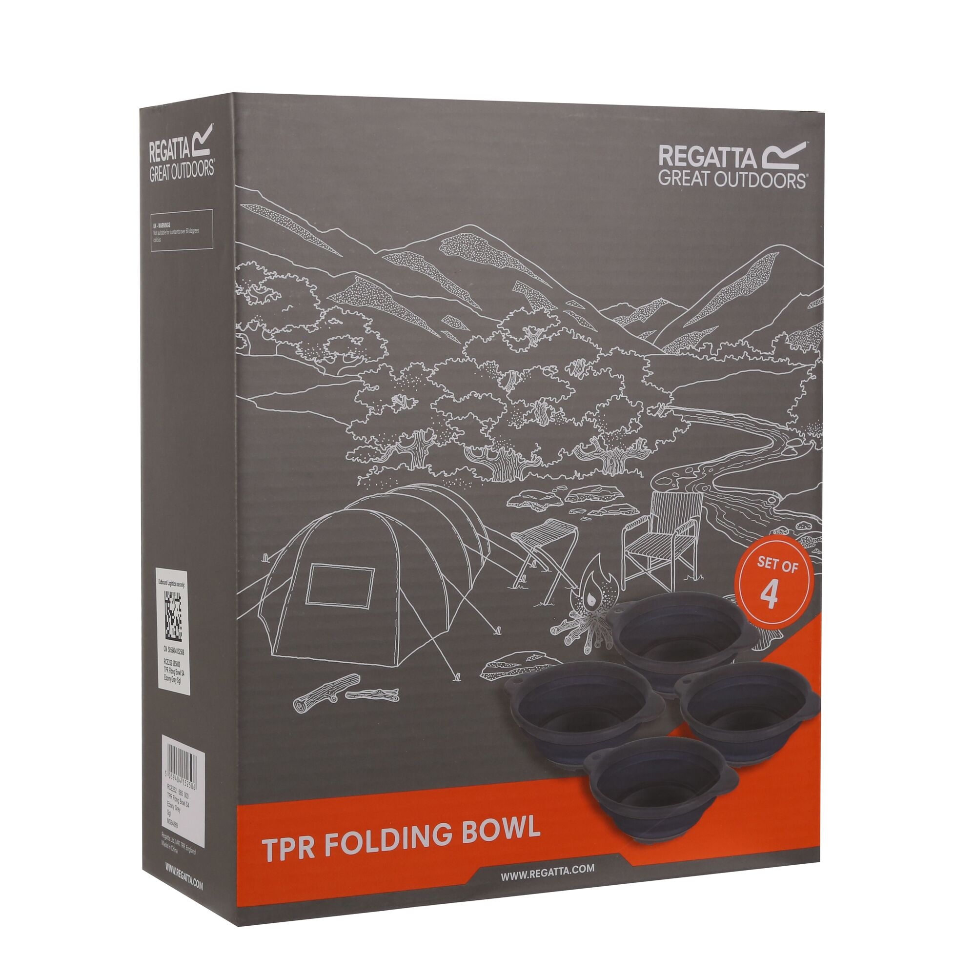 Regatta Folding Bowls Set Of 4 Unisex Grey