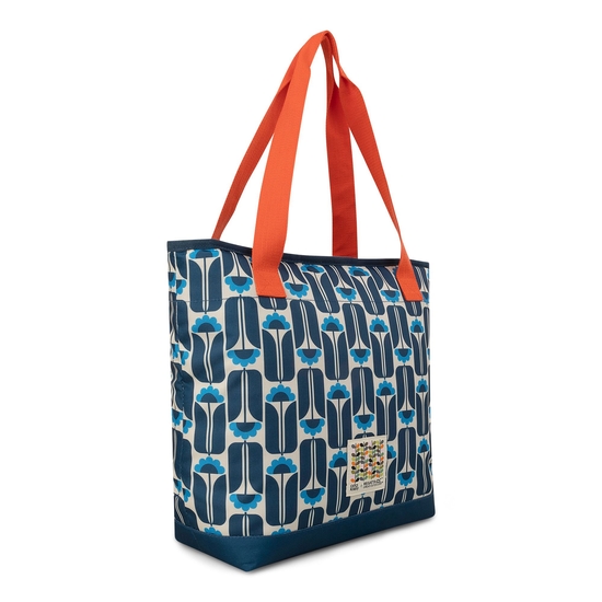 Orla Kiely Tote Coolbag Navy Tall Flowers
