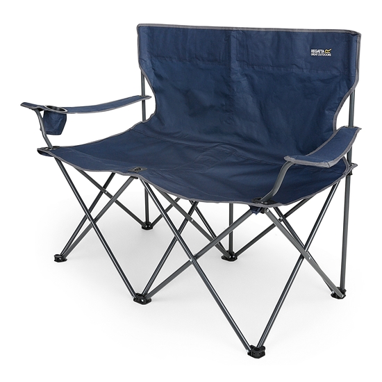 Isla Double Camping Chair with Storage Bag Navy Seal Grey