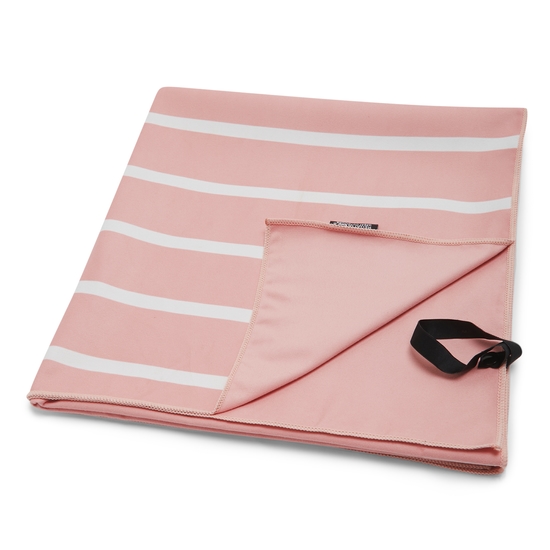 Print Microfibre Beach Towel Shell Pink White Stripe