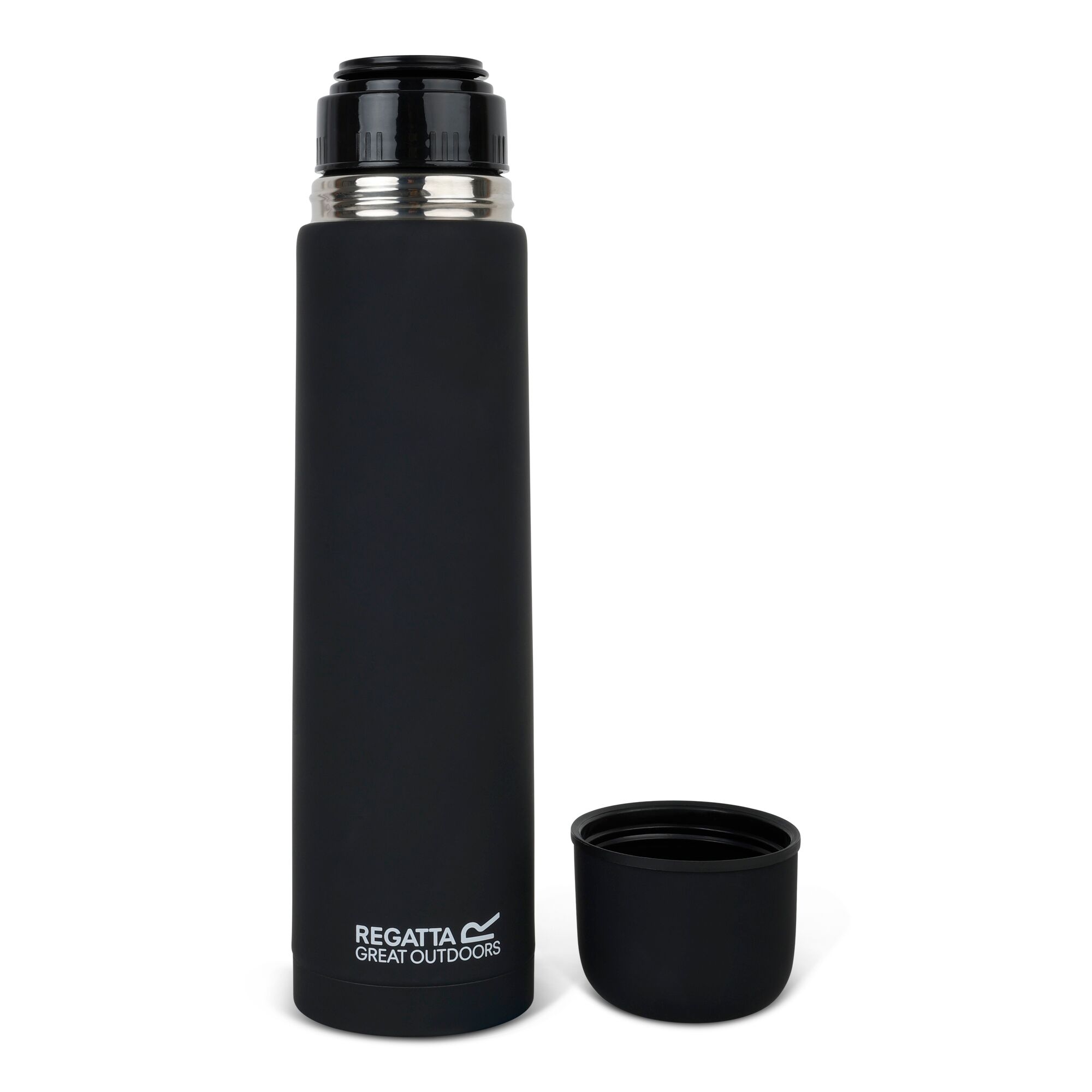 Isolierte Thermosflasche 1 l - Schwarz