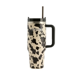 Light Vanilla Black Cow Print 