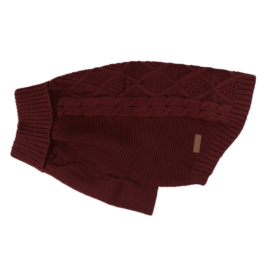 Knitted Dog Jumper Claret 