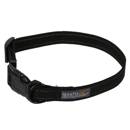 Komfortables, robustes Hundehalsband, 45-70 cm Schwarz
