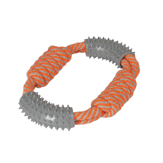 Tug of War Chew Dog Toy Orange Grey