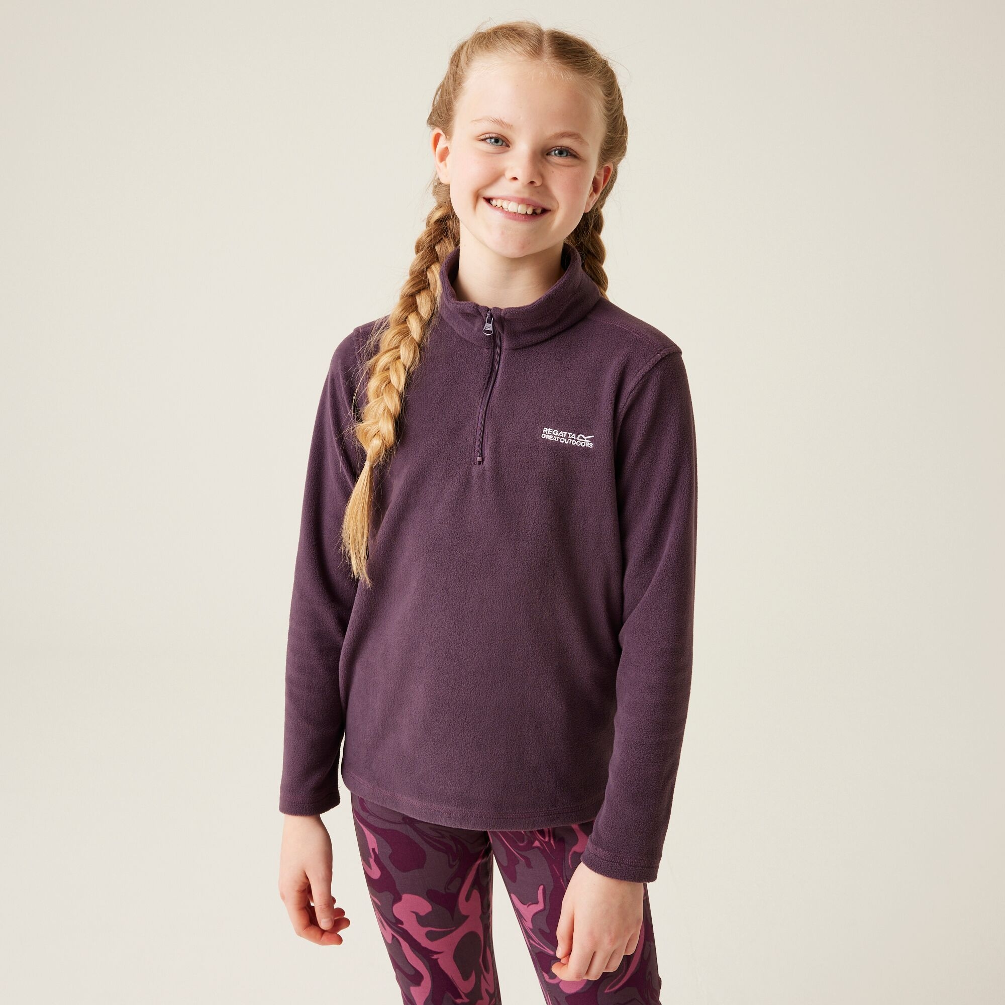 Regatta Polar dziecięcy z suwakiem 1/2 Hot Shot II Fioletowy
