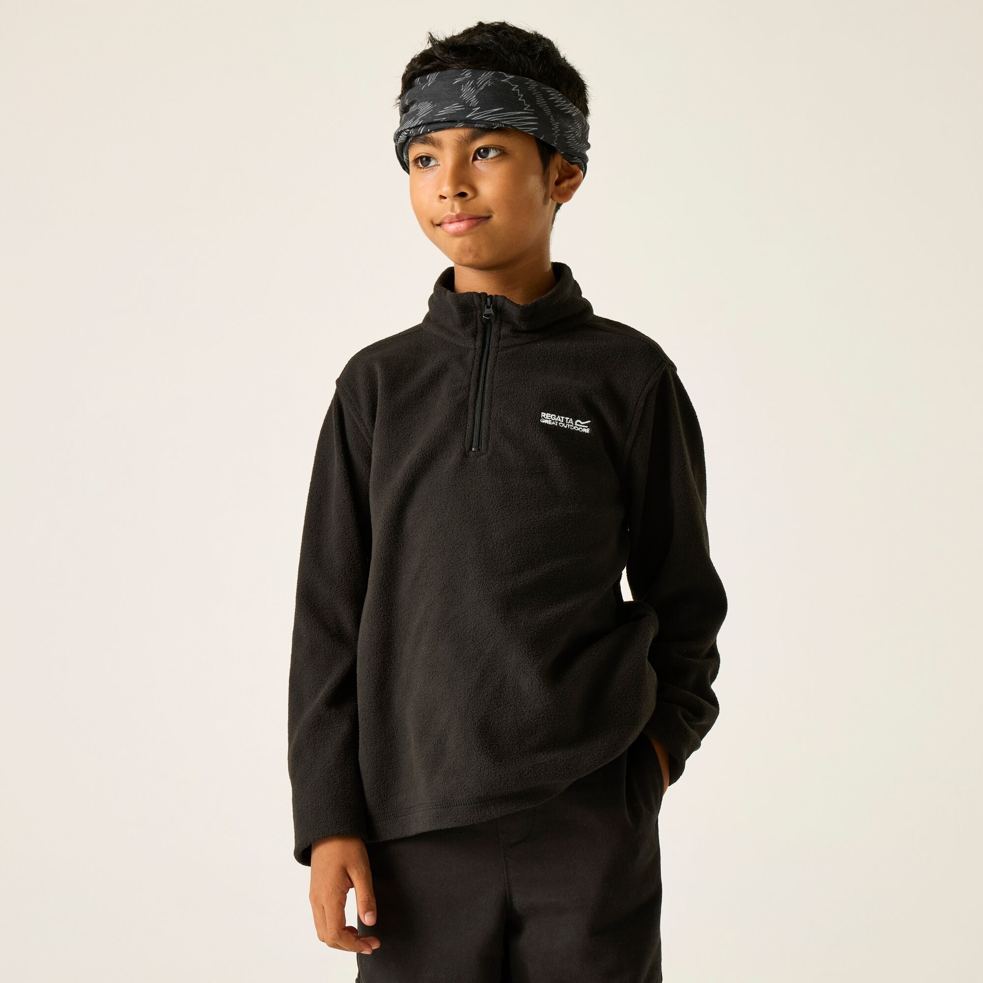 Regatta Polar dziecięcy z suwakiem 1/2 Hot Shot II Czarny
