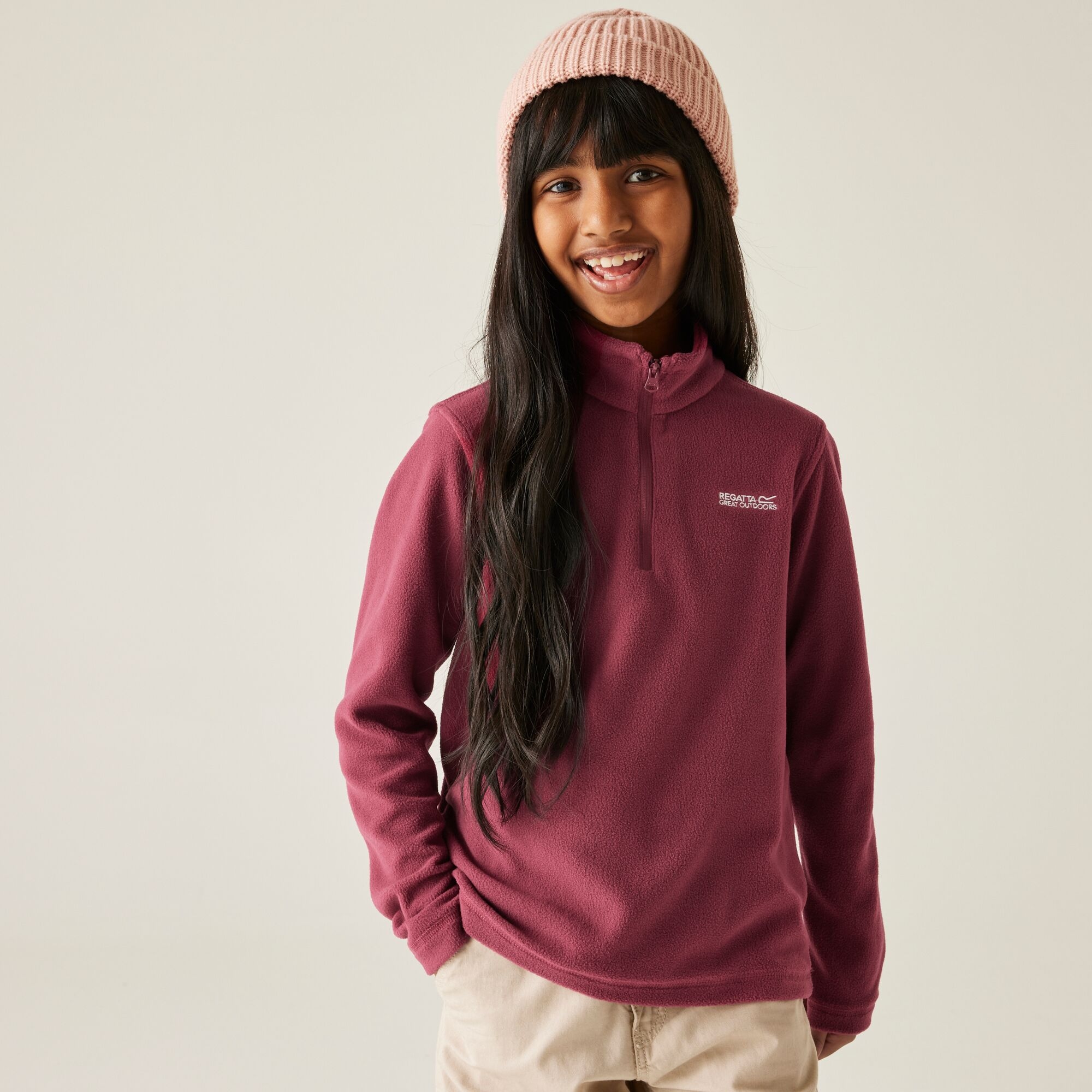 Regatta Kids Hot Shot II Half Zip Fleece Dark Pimento, Size: 11-12 Years