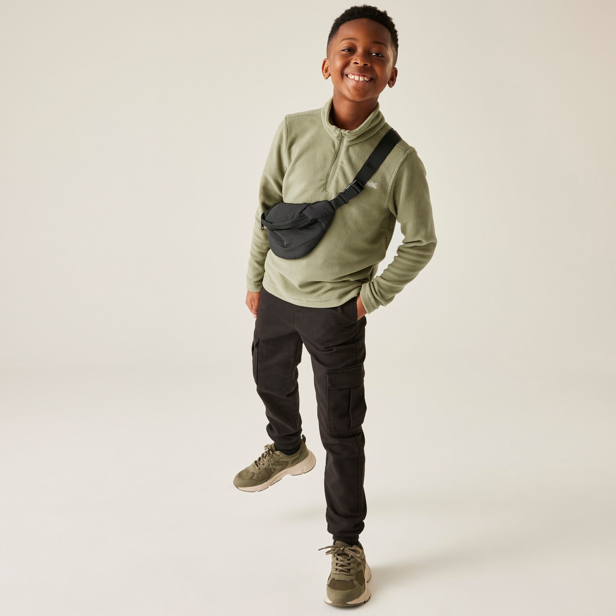 Regatta Polar dziecięcy z suwakiem 1/2 Hot Shot II Zielony