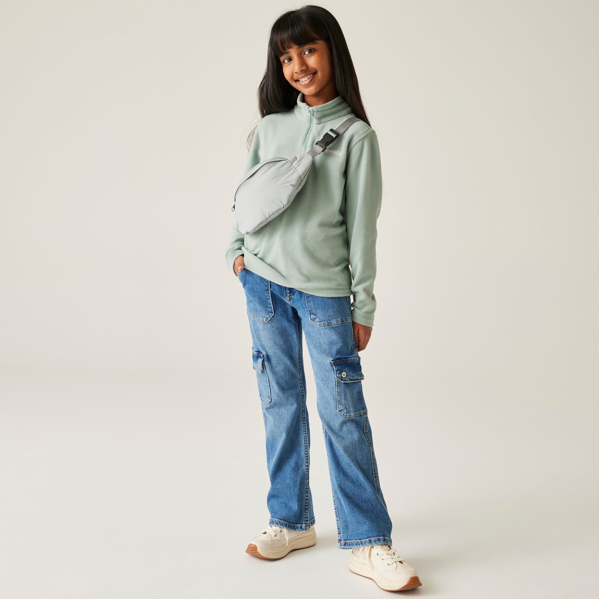 Regatta Polar dziecięcy z suwakiem 1/2 Hot Shot II Zielony