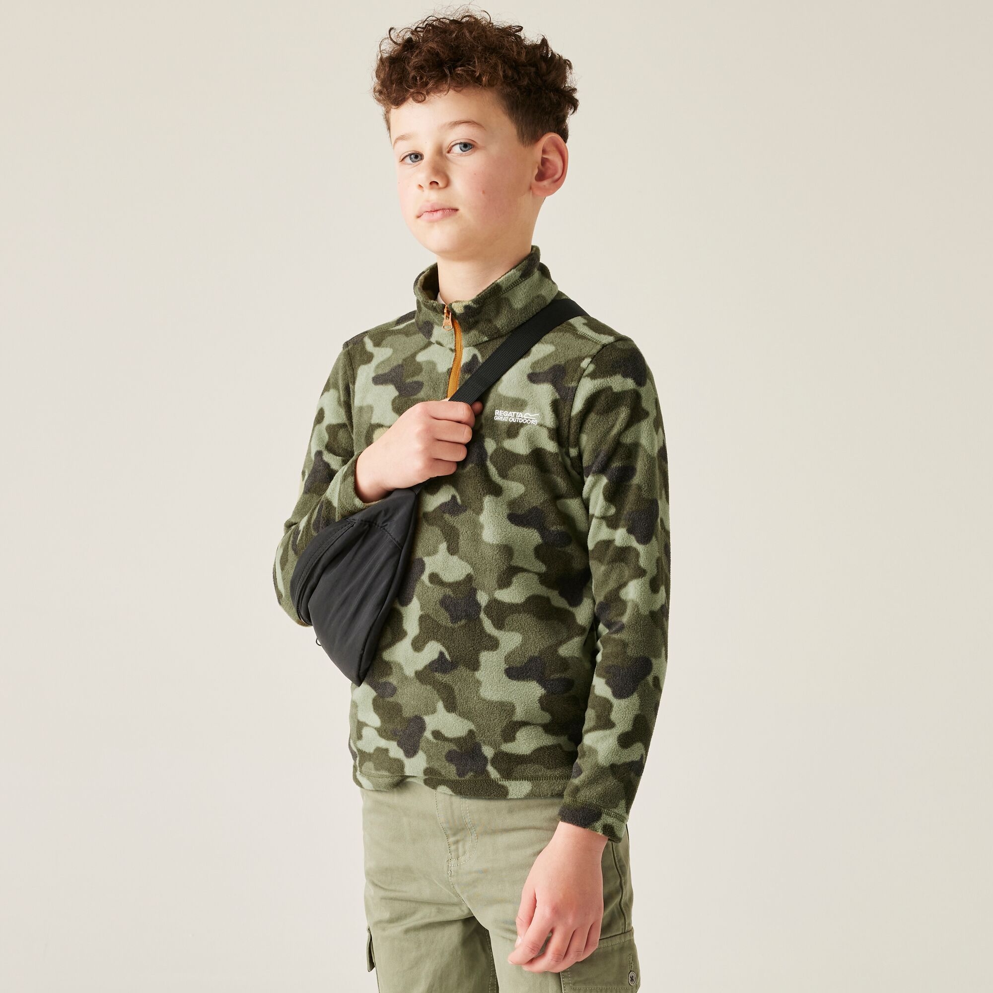 Regatta Kids Hot Shot II Half Zip Fleece Olive Green, Size: 5-6 Years