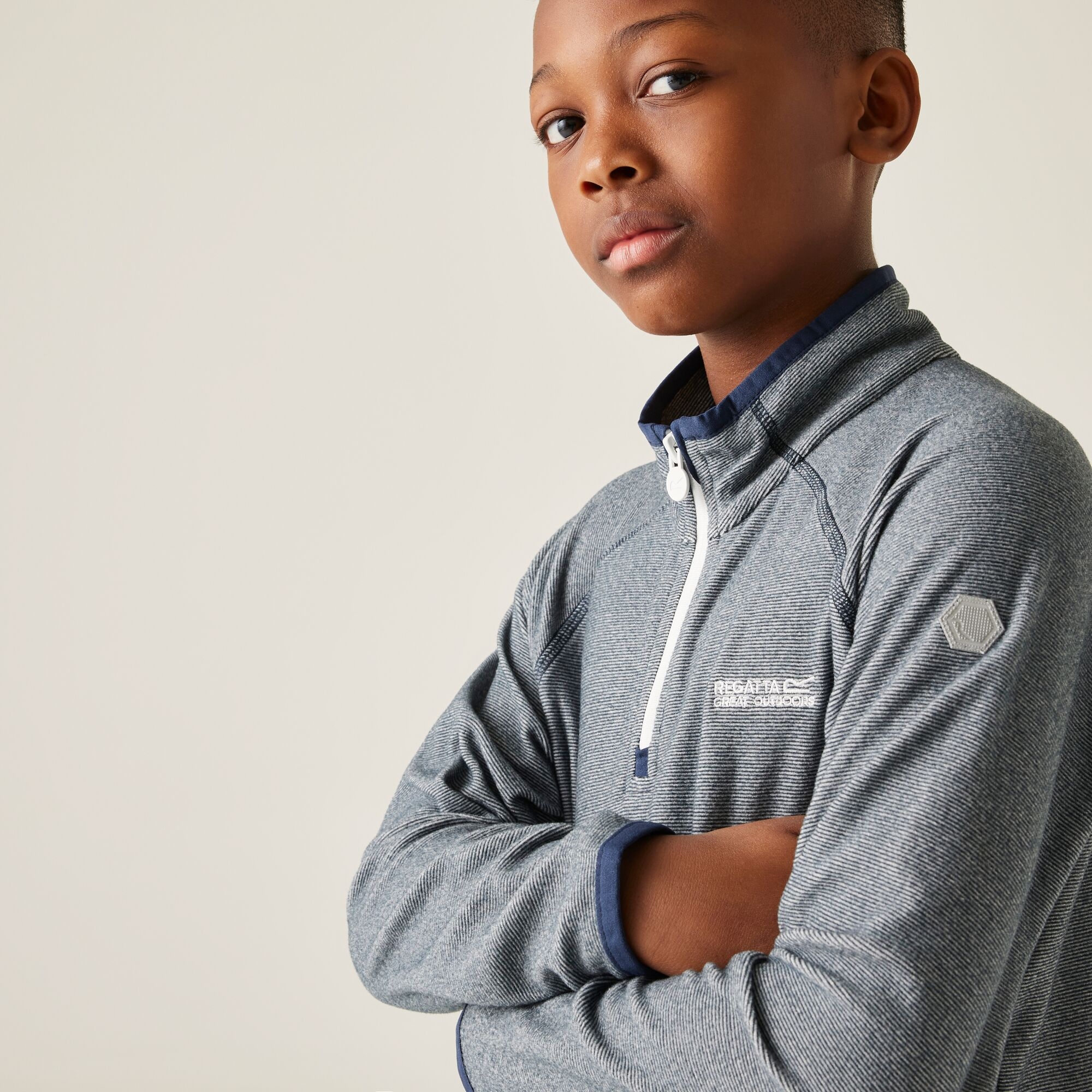 Regatta Polar dziecięcy z suwakiem 1/2 Loco Granatowy