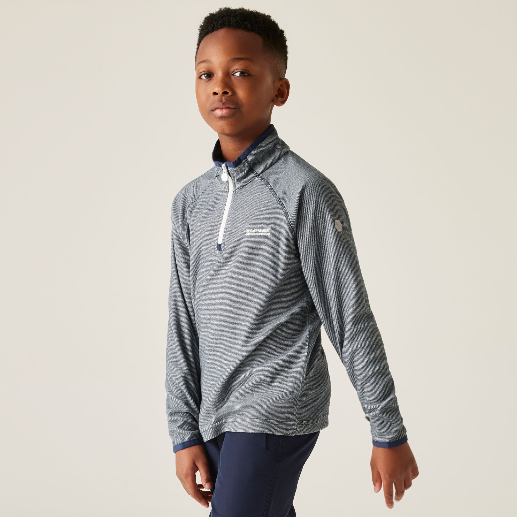 Regatta Polar dziecięcy z suwakiem 1/2 Loco Granatowy