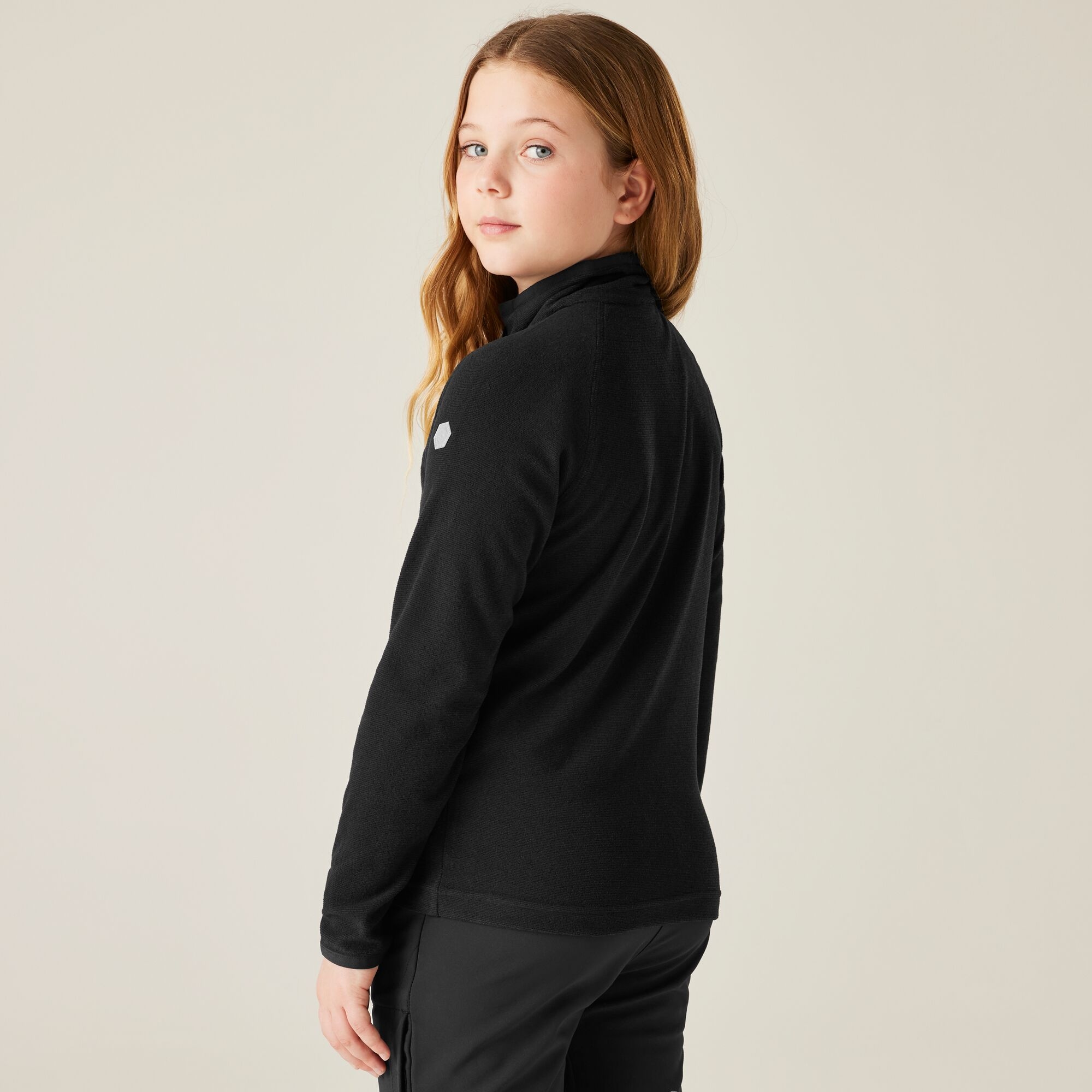 Regatta Polar dziecięcy z suwakiem 1/2 Loco Czarny