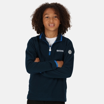 Loco - Kinder Fleece-Sweatshirt mit Reißverschluss - schmale Streifen Blau