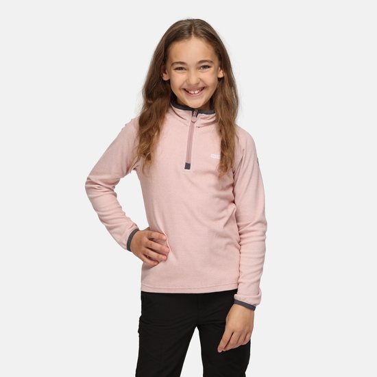Loco leichtes Fleece mit Mini-Streifen und halblangem Reißverschluss für Kinder Pink