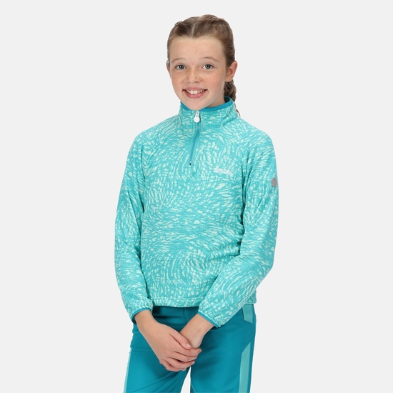 Kids' Highton Half Zip Fleece Turquoise Animal
