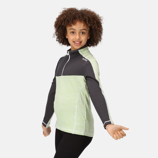 Kids' Hewley Recycled Fleece Quiet Green Seal Grey