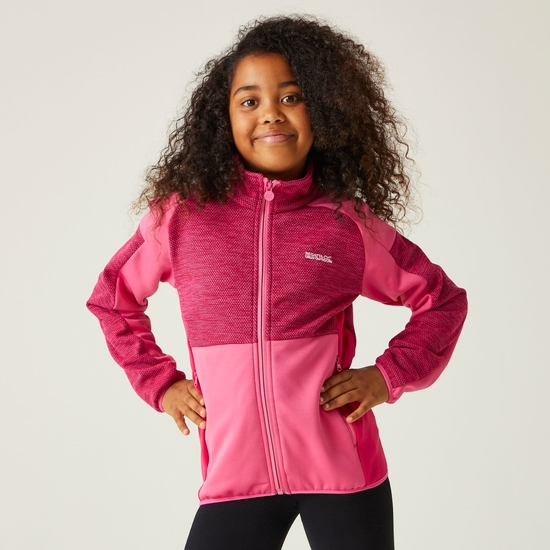 Junior Highton III Fleece mit durchgehendem Reißverschluss für Kinder Rosa