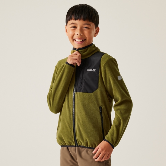 Frankie Fleece mit durchgehendem Reißverschluss für Kinder  Grün