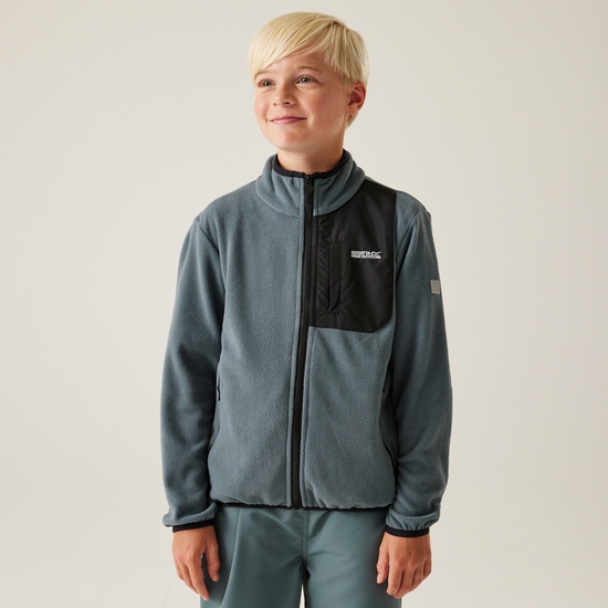Frankie Fleece mit durchgehendem Reißverschluss für Kinder  Mattgrau
