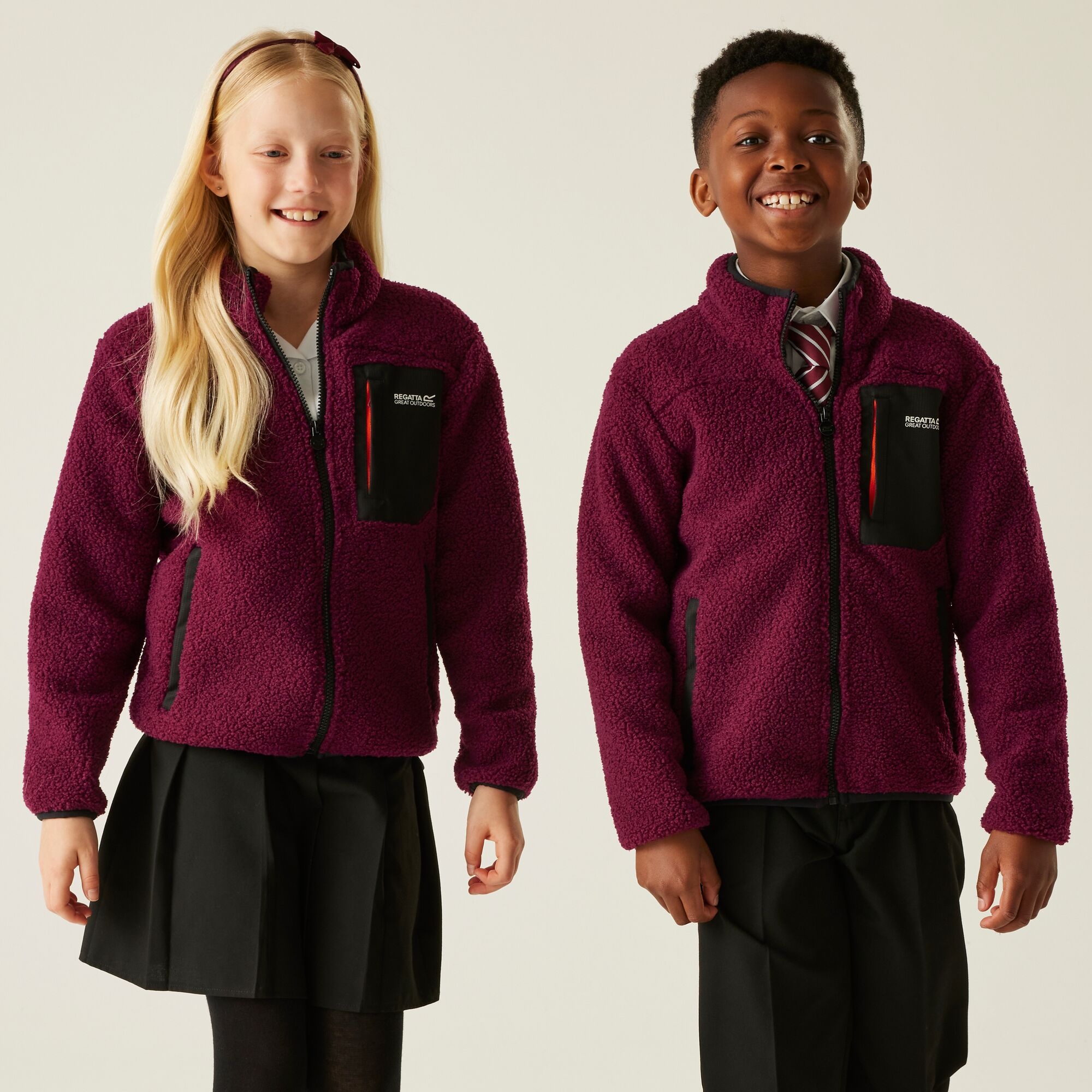 Regatta Polar dziecięcy rozsuwany Frankie Warm Burgundowy