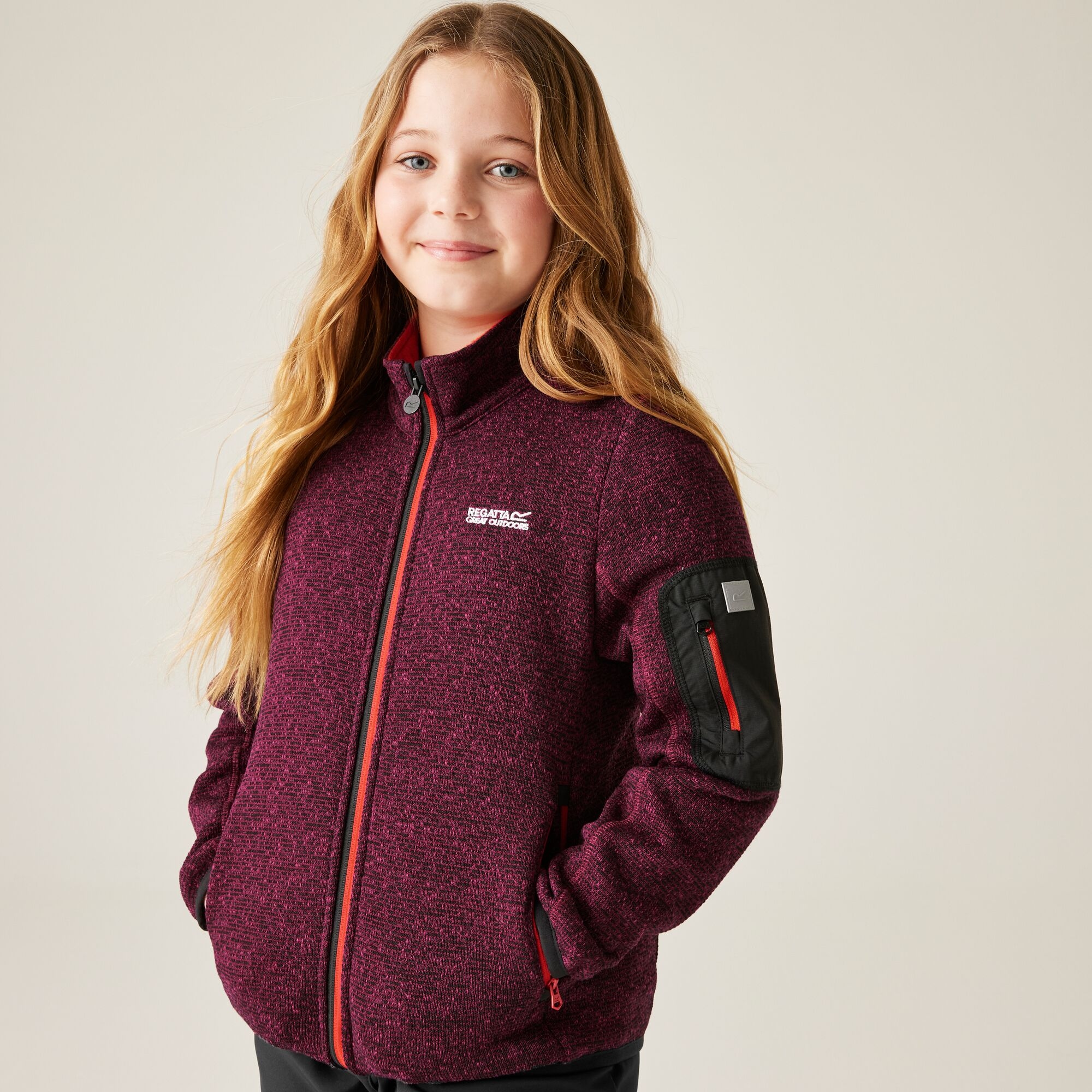 Regatta Polar dziecięcy rozsuwany Newhill Burgundowy