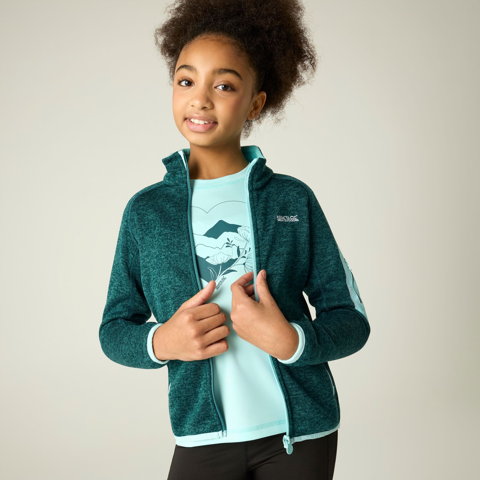 Regatta Polar dziecięcy rozsuwany Junior Newhill Zielony