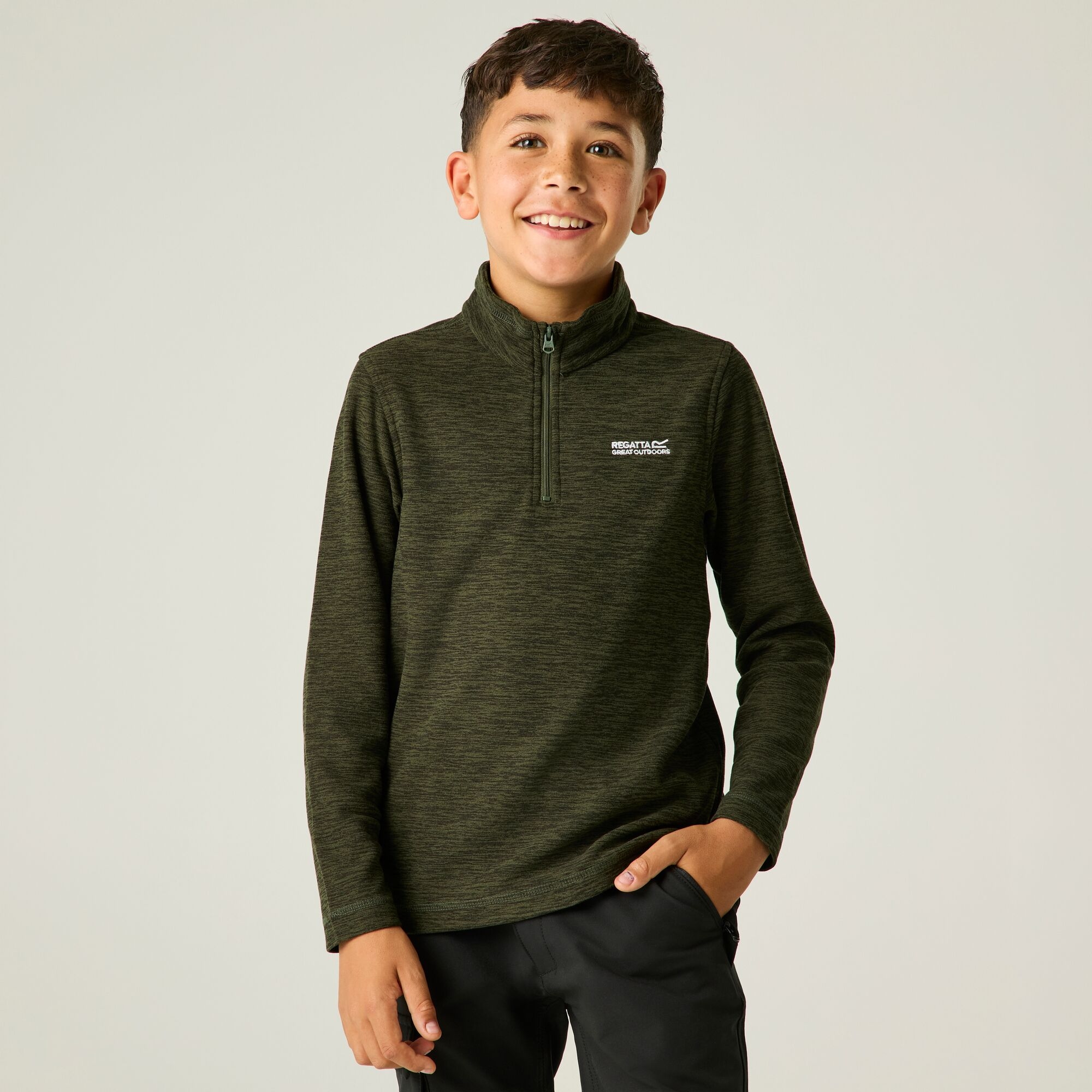 Regatta Kids’ Hot Shot Marl School Fleece - Green Size 15-16 Years