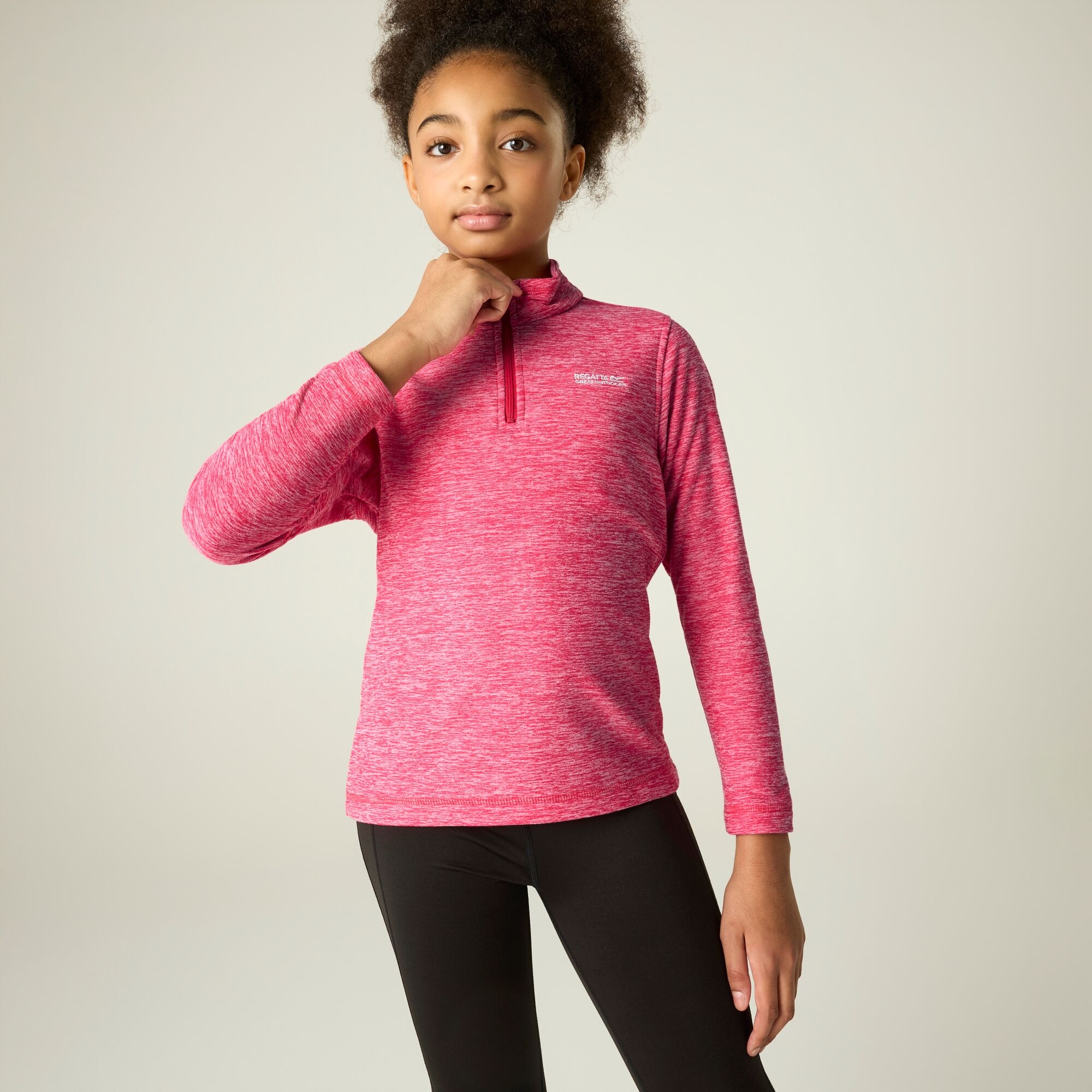 Regatta Kids’ Hot Shot Marl School Fleece - Pink Size 13 Years