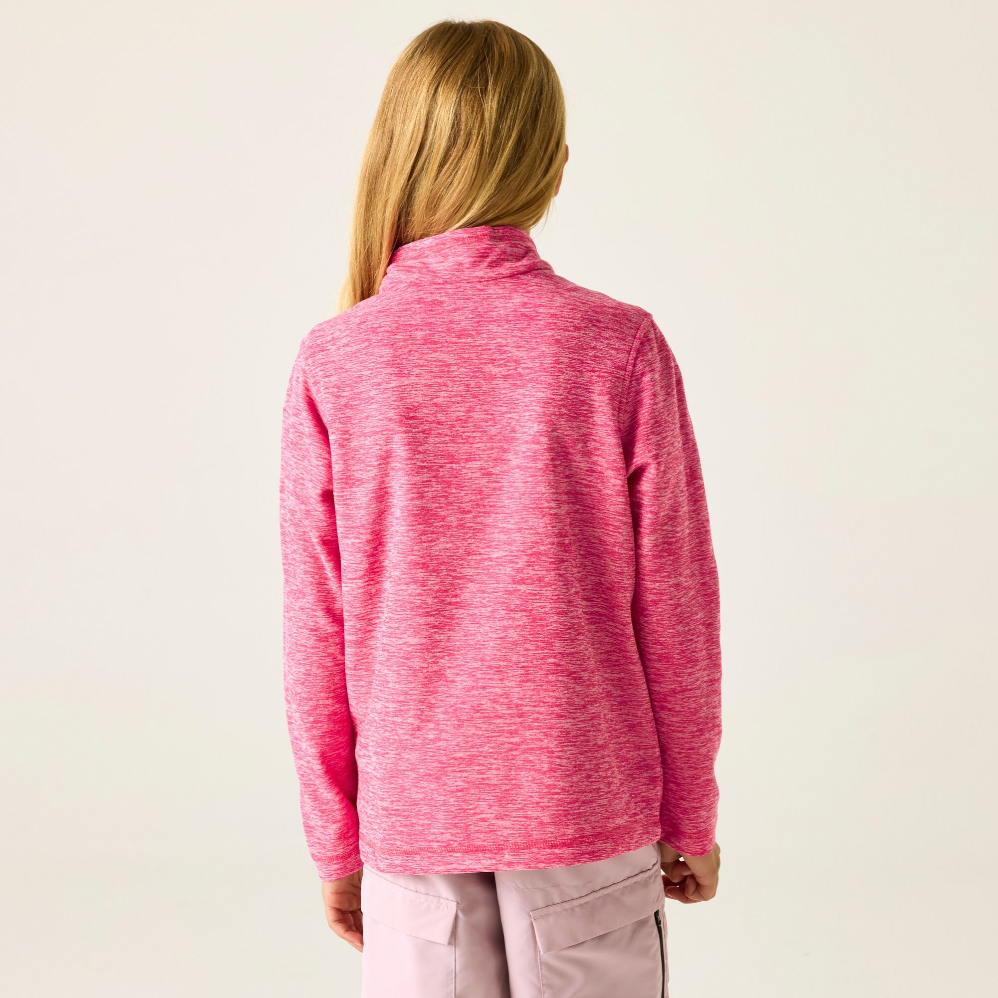 Regatta Polar dziecięcy z suwakiem 1/2 Hot Shot Marl Różowy