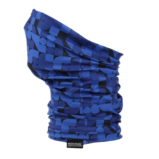 Kids' Printed Multitube Scarf Mask Navy Geometric