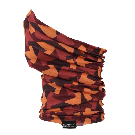 Kids' Printed Multitube Scarf Mask Mineral Red Shapes