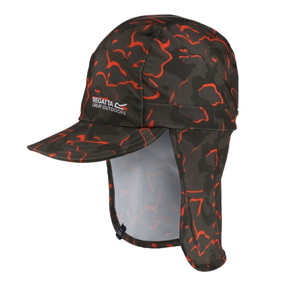 Kids' Protect Sunshade Neck Protector Cap Grapeleaf Magma Camo