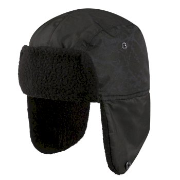 Kids' Tavis II Fur Lined Reflective Trapper Hat Black