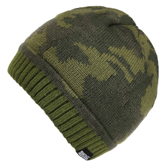 Kids' Tarley Fleece Lined Knitted Hat Dark Khaki Camo