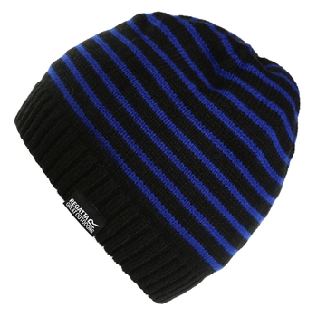 Kids' Tarley Fleece Lined Knitted Hat Black Stripe