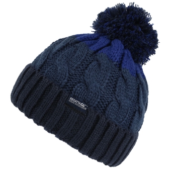 Kids' Davin III Cable Knit Bobble Hat Navy
