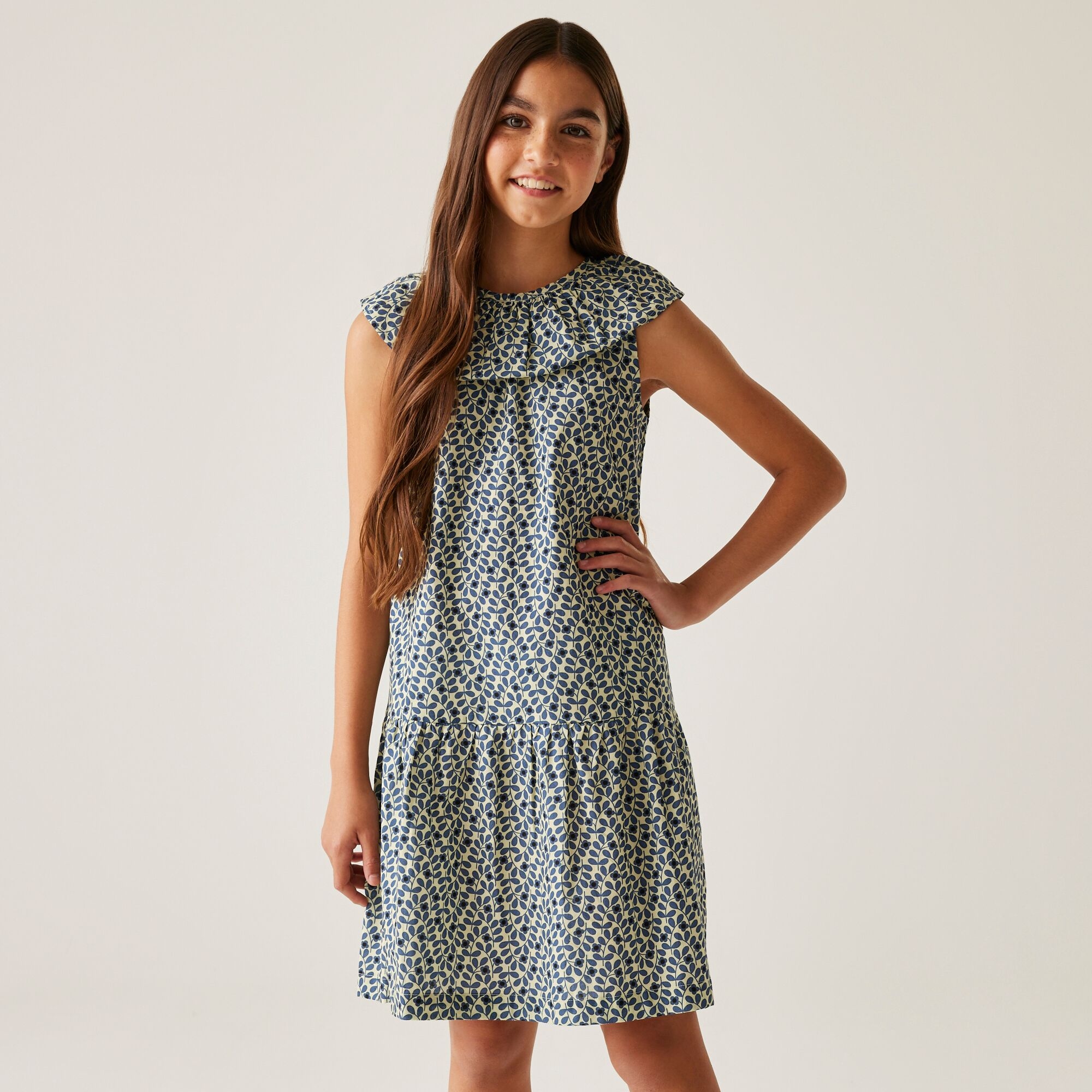 Regatta Orla Kiely Girls Sleeveless Dress Size: 5-6 Years Unisex Kids Blue