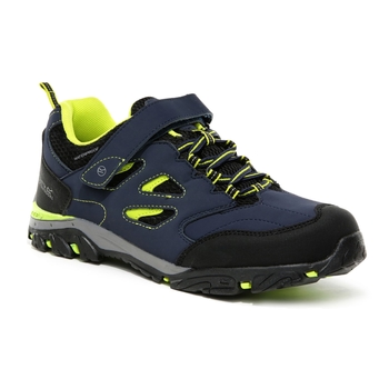Kids' Holcombe V Waterproof Low Walking Shoes Navy Lime Punch