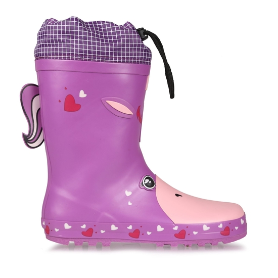 Kids' Mudplay Animal Wellies Unicorn Radiant Orchid 